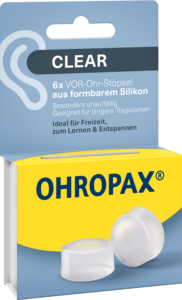 OHROPAX<sup>®</sup> Clear 6 Stück – transparente Ohrstöpsel
